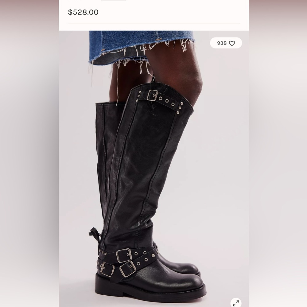 NEW FREE PEOPLE We The Free Janey Tall Engineer Boots - Picture 8 of 13